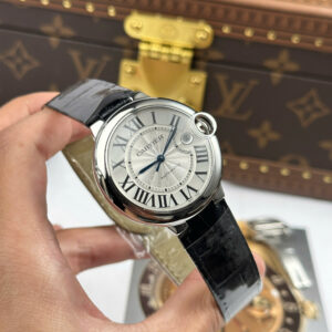 Đồng Hồ Cartier Ballon Bleu Replica Cao Cấp Nam Dây Da Màu Đen Nhà Máy AF 40mm (1)