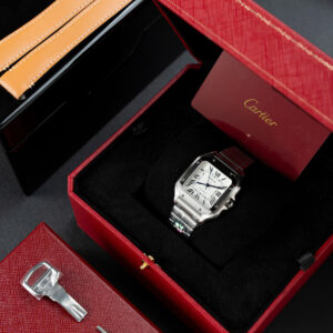 Đồng Hồ Cartier Santos WSSA0029 Replica 11 Nữ Mặt Trắng Nhà Máy BV 35,1mm (1)