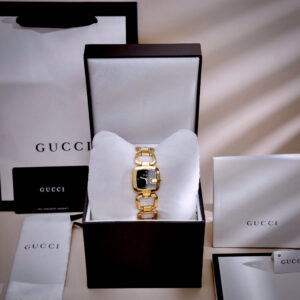 Đồng Hồ Gucci G-Gucci Dây Xích Mặt Số Đen Siêu Cấp Nữ Màu Vàng 26mm (2)