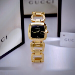 Đồng Hồ Gucci G-Gucci Dây Xích Mặt Số Đen Siêu Cấp Nữ Màu Vàng 26mm (2)