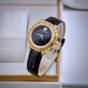 Đồng Hồ Gucci Greca Twist Nữ Dây Da Màu Đen Mặt Tròn Siêu Cấp 35mm (2)