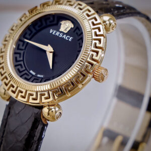 Đồng Hồ Gucci Greca Twist Nữ Dây Da Màu Đen Mặt Tròn Siêu Cấp 35mm (2)