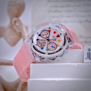 Đồng Hồ Guess Eco Friendly Dây Cao Su Màu Hồng Cọc Số 7 Màu Like Auth 39mm (9)