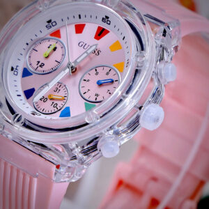 Đồng Hồ Guess Eco Friendly Dây Cao Su Màu Hồng Cọc Số 7 Màu Like Auth 39mm (9)