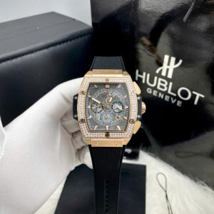 Đồng Hồ Hublot Fake Máy Nhật Spirit Of Big Bang King Gold Viền Đính Đá 45mm (3)