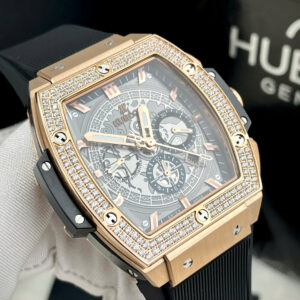 Đồng Hồ Hublot Fake Máy Nhật Spirit Of Big Bang King Gold Viền Đính Đá 45mm (3)