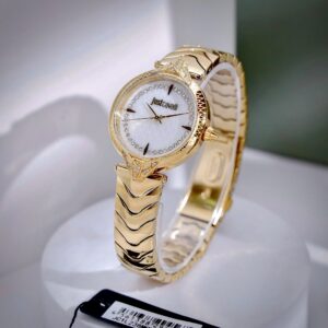 Đồng Hồ Just Cavalli Animalier Luce Siêu Cấp Nữ Mặt Trắng Dây Kim Loại Vàng 32mm (2)