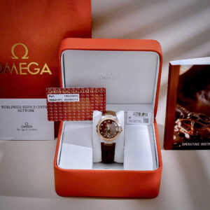 Đồng Hồ Omega Constellation Fake Cao Cấp Nữ Máy Pin Nhật Dây Da Nâu 34mm (4)
