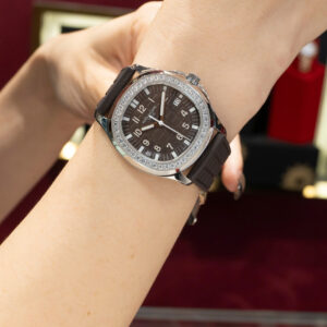 Đồng Hồ Patek Philippe Aquanaut 5067 Nữ Đính Đá Màu Xám Nhà Máy PPF Replica 35,6mm (6)