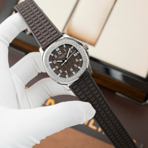 Đồng Hồ Patek Philippe Aquanaut 5067 Nữ Đính Đá Màu Xám Nhà Máy PPF Replica 35,6mm (6)