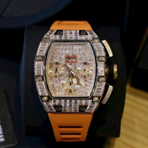Đồng Hồ Richard Mille RM011 Chronograph Replica Cao Cấp Đính Full Đá Baguette 45mm (1)