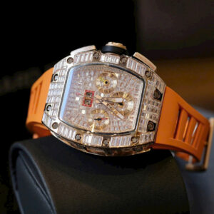 Đồng Hồ Richard Mille RM011 Chronograph Replica Cao Cấp Đính Full Đá Baguette 45mm (1)