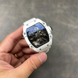 Đồng Hồ Richard Mille Replica RM27-02 Rafael Nadal Tourbillon Carbon Trắng 40x48mm (1)