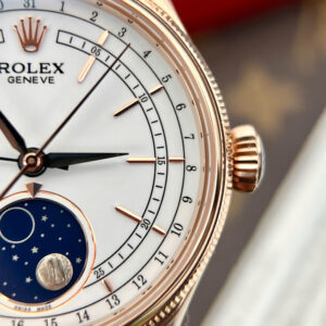 Đồng Hồ Rolex Cellini Moonphase 50535 Replica Dây Da Nhà Máy KZ 39mm (5)