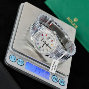 Đồng Hồ Rolex Day-Date 128396TBR Chế Tác Hong Kong Đính Moissanite Nhà Máy GM 36mm (3)