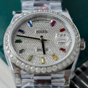 Đồng Hồ Rolex Day-Date 128396TBR Chế Tác Hong Kong Đính Moissanite Nhà Máy GM 36mm (3)