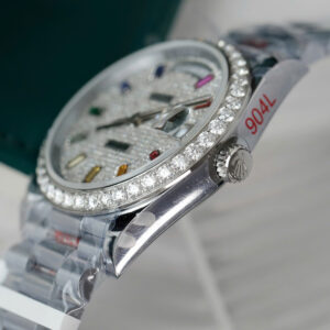 Đồng Hồ Rolex Day-Date 128396TBR Chế Tác Hong Kong Đính Moissanite Nhà Máy GM 36mm (3)