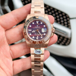 Đồng Hồ Rolex GMT Master II Root Beer Đá Mắt Hổ Replica 11 Nhà Máy THB 40mm (9)