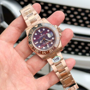 Đồng Hồ Rolex GMT Master II Root Beer Đá Mắt Hổ Replica 11 Nhà Máy THB 40mm (9)