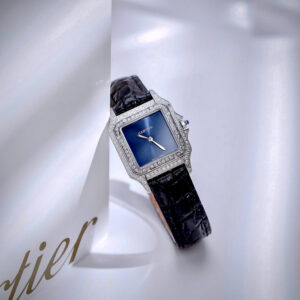 Đồng Hồ Cartier Panthere De Cartier Fake Cao Cấp Nữ Đính Đá Màu Xanh 27mm (6)