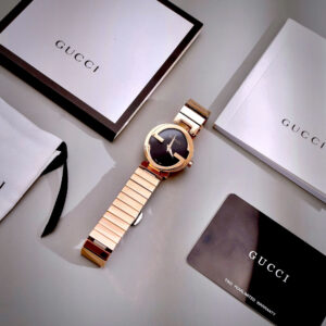 Đồng Hồ Gucci Internetlocking Nữ Siêu Cấp Mặt Tròn Dây Kim Loại Màu Hồng 29mm (8)