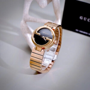 Đồng Hồ Gucci Internetlocking Nữ Siêu Cấp Mặt Tròn Dây Kim Loại Màu Hồng 29mm (8)