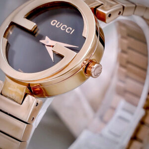 Đồng Hồ Gucci Internetlocking Nữ Siêu Cấp Mặt Tròn Dây Kim Loại Màu Hồng 29mm (8)