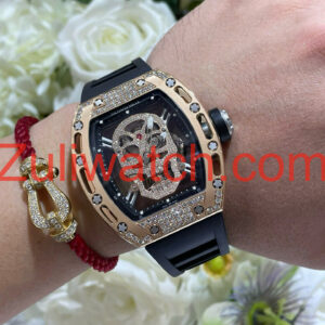 Đồng Hồ Richard Mille RM052 Tourbillon Bọc Vàng 18K Đính Kim Cương Moissanite Hong Kong 42mm (1)