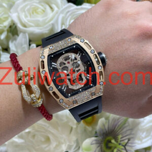 Đồng Hồ Richard Mille RM052 Tourbillon Bọc Vàng 18K Đính Kim Cương Moissanite Hong Kong 42mm (1)