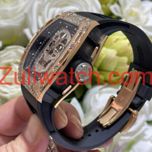 Đồng Hồ Richard Mille RM052 Tourbillon Bọc Vàng 18K Đính Kim Cương Moissanite Hong Kong 42mm (1)