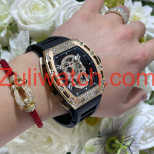 Đồng Hồ Richard Mille RM052 Tourbillon Bọc Vàng 18K Đính Kim Cương Moissanite Hong Kong 42mm (1)