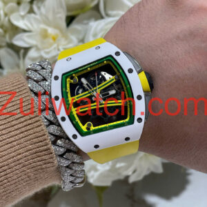 Đồng Hồ Richard Mille Tuỳ Chỉnh Độc Quyền RM61-01 Yohan Blake Asia Gốm Trắng + Chuyển Động Top 1 50,23mm (1)