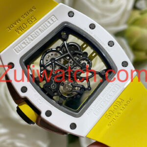 Đồng Hồ Richard Mille Tuỳ Chỉnh Độc Quyền RM61-01 Yohan Blake Asia Gốm Trắng + Chuyển Động Top 1 50,23mm (1)