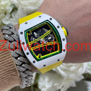 Đồng Hồ Richard Mille Tuỳ Chỉnh Độc Quyền RM61-01 Yohan Blake Asia Gốm Trắng + Chuyển Động Top 1 50,23mm (1)
