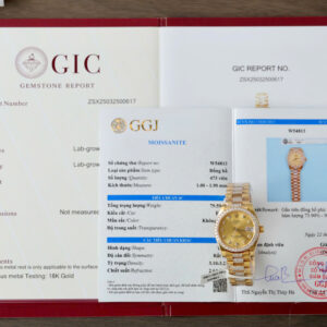 Đồng Hồ Rolex DateJust Mặt Số Champagne Chế Tác Bọc Vàng Đính Moissanite Nhà Máy GM 31mm (1)