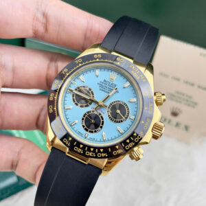 Đồng Hồ Rolex Fake Giá Rẻ Daytona Máy Cơ Nhật Mặt Xanh Băng Dây Cao Su 40mm (1)