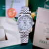 Đồng Hồ Rolex Fake Giá Rẻ Nữ Dây Kim Loại Màu Trắng Máy Pin Nhật 31mm (8)