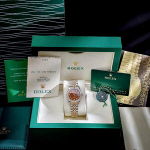 Đồng Hồ Rolex Nữ Đính Đá Dây Kim Loại Giá Rẻ DateJust Mặt Số Chocolate 31mm (8)