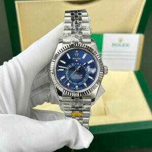 Đồng Hồ Rolex Sky-Dweller Replica Cao Cấp Mặt Xanh Dương Dây Jubilee 42mm (10)