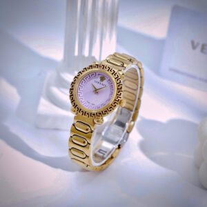 Đồng Hồ Versace Greca Twist Nữ Dây Kim Loại Mặt Số Tím Siêu Cấp 38mm (2)