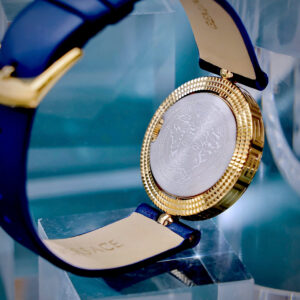 Đồng Hồ Versace Siêu Cấp Nữ Mặt Xoay 360 Độ Dây Da Màu Xanh Dương 33mm (11)