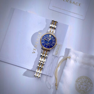 Đồng Hồ Versace V-Enternal Nữ Siêu Cấp Dây Kim Loại Màu Xanh Siêu Mỏng Máy Pin 35mm (7)