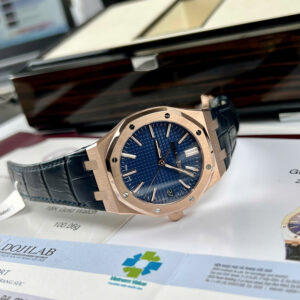 Đồng Hồ Audemars Piguet Royal Oak 15500OR Mặt Xanh Blue Bọc Vàng Nhà Máy APS 41mm (1)