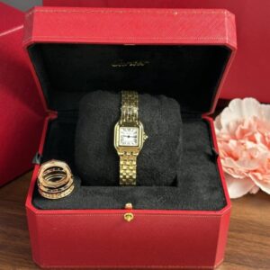 Đồng Hồ Cartier Panthere Màu Vàng Rep 1 1 Dây Kim Loại Nhà Máy BV 23x30mm (1)