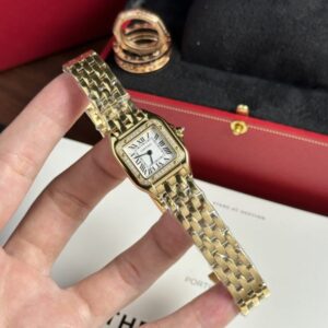Đồng Hồ Cartier Panthere Màu Vàng Vàng Replica 11 Đính Đá Nhà Máy BV 23x30mm (1)