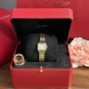 Đồng Hồ Cartier Panthere Màu Vàng Vàng Replica 11 Đính Đá Nhà Máy BV 23x30mm (1)