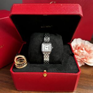 Đồng Hồ Cartier Panthere Replica 11 Viền Đính Đá Nhà Máy BV 23x30mm (1)