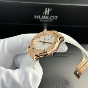 Đồng Hồ Hublot Classic Fusion Màu Vàng Hồng Mặt Số Trắng Nhà Máy HB 33mm (1)