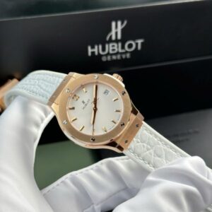 Đồng Hồ Hublot Classic Fusion Màu Vàng Hồng Mặt Số Trắng Nhà Máy HB 33mm (1)