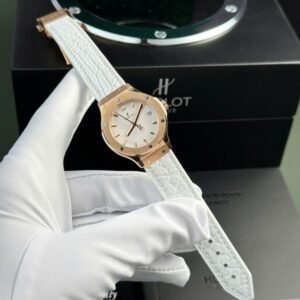 Đồng Hồ Hublot Classic Fusion Màu Vàng Hồng Mặt Số Trắng Nhà Máy HB 33mm (1)